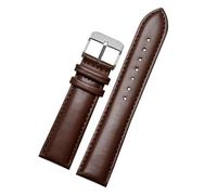 POYNMRE Bracelet de montre en cuir à carreaux for Casio EFV540/506/EFS-S500/510/EFR-30 Bracelet de montre EFV-540 noir marron 18mm 20mm 22mm 24mm(Brown-silver A,23mm)