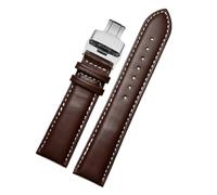 POYNMRE Bracelet de montre en cuir à carreaux for Casio EFV540/506/EFS-S500/510/EFR-30 Bracelet de montre EFV-540 noir marron 18mm 20mm 22mm 24mm(Brown white-silver B,18mm)