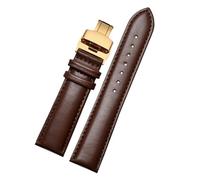 POYNMRE Bracelet de montre en cuir à carreaux for Casio EFV540/506/EFS-S500/510/EFR-30 Bracelet de montre EFV-540 noir marron 18mm 20mm 22mm 24mm(Brown-rosegold B,19mm)