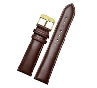 POYNMRE Bracelet de montre en cuir à carreaux for Casio EFV540/506/EFS-S500/510/EFR-30 Bracelet de montre EFV-540 noir marron 18mm 20mm 22mm 24mm(Brown-gold A,19mm)