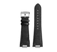 POYNMRE Bracelet de montre en cuir for homme, compatible avec les modèles Tissot 1853 Super Player PRX Series T137.410/T137.407. surélevé, 12 mm(A-Black silver)