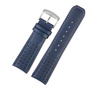 POYNMRE Bracelet de montre en cuir vache véritable for homme, compatible avec Citizen Blue Angel Eco-Drive AT8020 JY8078 Eagle In The Air, 22 mm, 23(Blue-silver,22mm)