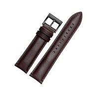 POYNMRE Bracelet de montre en cuir vachette 20 mm/22 mm compatible avec les modèles FOSSIL FS4835, FS5237, ME3052, FTW1114, bracelet à dégagement rapide for homme(Brown black,22mm)