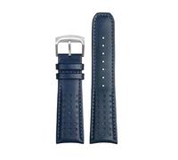 POYNMRE Bracelet de montre en cuir véritable bleu for homme, compatible avec Citizen AT8020-54L/JY8078, boucle(Blue silver,23mm)