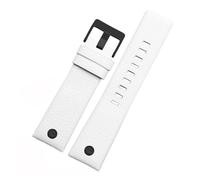 POYNMRE Bracelet de montre en cuir véritable compatible avec bracelet Die-sel DZ1657 DZ1405 DZ1206 DZ4323 DZ7313 DZ7257 mâle 24 mm 26 mm 28 mm noir marron(White-black nails,32mm)