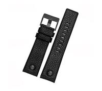POYNMRE Bracelet de montre en cuir véritable compatible avec bracelet Die-sel DZ1657 DZ1405 DZ1206 DZ4323 DZ7313 DZ7257 mâle 24 mm 26 mm 28 mm noir marron(Black-black nails,24mm)