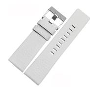 POYNMRE Bracelet de montre en cuir véritable compatible avec bracelet Die-sel DZ1657 DZ1405 DZ1206 DZ4323 DZ7313 DZ7257 mâle 24 mm 26 mm 28 mm noir marron(White-silver,32mm)
