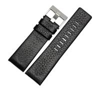 POYNMRE Bracelet de montre en cuir véritable compatible avec bracelet Die-sel DZ1657 DZ1405 DZ1206 DZ4323 DZ7313 DZ7257 mâle 24 mm 26 mm 28 mm noir marron(Black-silver,28mm)