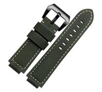 POYNMRE Bracelet de montre en cuir véritable compatible avec Timex T49859|T2N720|T2p141|T2n722|723|738|739 bracelet acier inoxydable(Green-black)
