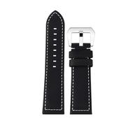 POYNMRE Bracelet de montre en cuir véritable for homme Zenith Pilot Bronze Luminox 3051, 23 mm, noir, rétro, marron foncé(Black White Silver)