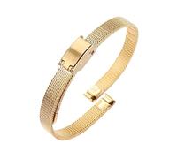 POYNMRE Bracelet de montre en maille 6 mm compatible avec Rosemont Olivia Burton Milan, bracelet acier inoxydable for femme, attache droite, chaîne métal(Gold,8mm)