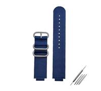 POYNMRE Bracelet de montre en nylon AE1200 compatible avec Casio AE1200WH/1300/1000/1500 AE-1200 A158W A159, bracelet sport d'extérieur 24 x 18 mm, accessoires(Blue silver)