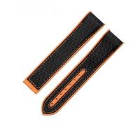 POYNMRE Bracelet de montre en nylon avec fond en caoutchouc étanche 20 mm 22 mm compatible avec 8900 9900 Bracelet de montre for homme(Black orange,22mm no buckle)