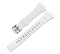 POYNMRE Bracelet de montre en résine compatible avec les montres sport CASIO W-215H W215H for hommes et femmes, 18 mm, accessoires(White S)