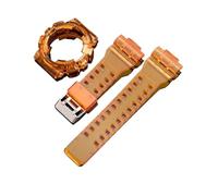 POYNMRE Bracelet de montre en résine TPU compatible avec Casio G-Shock GA-100/110/120/140 GD-100/110/120 GAX-100 GLS-100, boîtier sport for homme(Orange)