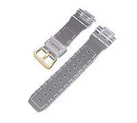 POYNMRE Bracelet de montre en résine transparente compatible avec la Casio Baby-G 110 GMA-S110, compatible les ceintures 5600/6900 GA-100/110/120(J3 gold buckle)