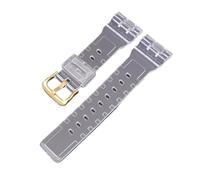 POYNMRE Bracelet de montre en résine transparente compatible avec la Casio Baby-G 110 GMA-S110, compatible les ceintures 5600/6900 GA-100/110/120(BABY G gold buckle)