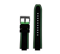 POYNMRE Bracelet de montre en silicone à interface convexe, compatible avec les bracelets Citizen Red Devils Series CC3079-11E CC3075-80E CC3039-08(Black Green-black)