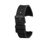POYNMRE Bracelet de montre en silicone Arc Mouth, compatible avec Expedition T49963 T49905, bracelet sport étanche caoutchouc, accessoires 20-22 mm(Black - black pin,22mm)