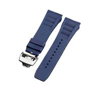 POYNMRE Bracelet de montre en silicone, compatible avec les accessoires de montre Richard Miller RM011, bracelet en caoutchouc 25-20 mm(Blue-silver)