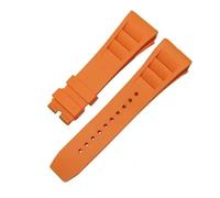 POYNMRE Bracelet de montre en silicone, compatible avec les accessoires de montre Richard Miller RM011, bracelet en caoutchouc 25-20 mm(Orange no buckle)