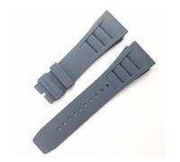 POYNMRE Bracelet de montre en silicone, compatible avec les accessoires de montre Richard Miller RM011, bracelet en caoutchouc 25-20 mm(Grey no buckle)
