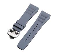 POYNMRE Bracelet de montre en silicone, compatible avec les accessoires de montre Richard Miller RM011, bracelet en caoutchouc 25-20 mm(Grey-silver)