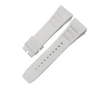 POYNMRE Bracelet de montre en silicone, compatible avec les accessoires de montre Richard Miller RM011, bracelet en caoutchouc 25-20 mm(White no buckle)