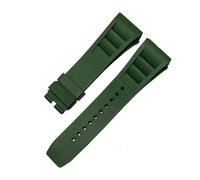 POYNMRE Bracelet de montre en silicone, compatible avec les accessoires de montre Richard Miller RM011, bracelet en caoutchouc 25-20 mm(Green no buckle)