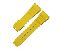 POYNMRE Bracelet de montre en silicone, compatible avec les accessoires de montre Richard Miller RM011, bracelet en caoutchouc 25-20 mm(Yellow no buckle)