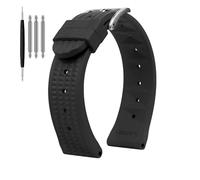 POYNMRE Bracelet de montre gaufré compatible avec Seiko PROSPEX SKX007 Water Ghost 20 mm 22 Abalone Small MM, bracelet plongée en silicone for homme(B Black-silver,Width 20mm)
