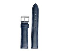 POYNMRE Bracelet de montre respirant compatible avec Casio Ocean Heart EFB-670 EFB-530 EFV-600 EFR-552 Bracelet de montre en cuir bleu noir 18 mm 20 mm 21 mm 22 mm(02 Dark blue-A clasp,19mm)