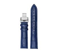 POYNMRE Bracelet de montre respirant compatible avec Casio Ocean Heart EFB-670 EFB-530 EFV-600 EFR-552 Bracelet de montre en cuir bleu noir 18 mm 20 mm 21 mm 22 mm(01 royal blue-B,19mm)