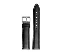 POYNMRE Bracelet de montre respirant compatible avec Casio Ocean Heart EFB-670 EFB-530 EFV-600 EFR-552 Bracelet de montre en cuir bleu noir 18 mm 20 mm 21 mm 22 mm(02 Black-A clasp,19mm)