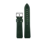 POYNMRE Bracelet de montre rétro en cuir vachette compatible avec Casio A158 A158W/A168/f91w/AE-1200WHD/A159/A169 AE1200, bracelet vintage veau(Green-silver A)