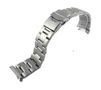 POYNMRE Bracelet de plongée en acier 22 mm, 3 styles, compatible avec les montres Casio Duro MDV107-1A MDV106-1A, pièces rechange(A-silvery 3)