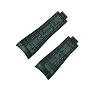 POYNMRE Bracelet en caoutchouc souple bicolore crocodile compatible avec Rolex Submariner Daytona SUP GMT for homme, fermoir à bouton-poussoir réglage fin(Green black,20mm No buckle)