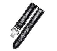 POYNMRE Bracelet en cuir compatible avec la montre Tissot Le Locle T41 T006 PRC200, bracelet de montre 1853 for homme(Black silver clasp,22mm)