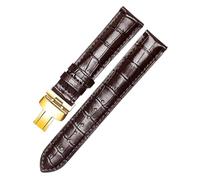 POYNMRE Bracelet en cuir compatible avec la montre Tissot Le Locle T41 T006 PRC200, bracelet de montre 1853 for homme(Browngold clasp,18mm)