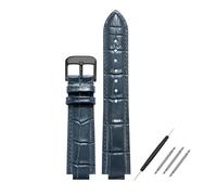 POYNMRE Bracelet en cuir convexe compatible avec Maserati Trident R8821108039 R8821108038 21 x 18 mm 24 x 18 mm Noir Bleu Marron Bracelet homme(Blue black clasp,24x18mm)