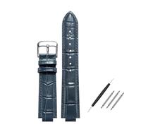 POYNMRE Bracelet en cuir convexe compatible avec Maserati Trident R8821108039 R8821108038 21 x 18 mm 24 x 18 mm Noir Bleu Marron Bracelet homme(Blue silver clasp,21x18mm)