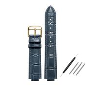 POYNMRE Bracelet en cuir convexe compatible avec Maserati Trident R8821108039 R8821108038 21 x 18 mm 24 x 18 mm Noir Bleu Marron Bracelet homme(Blue gold clasp,24x18mm)