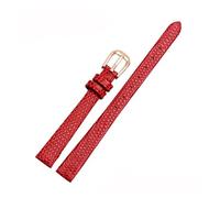 POYNMRE Bracelet en cuir de vache de petite taille compatible avec AJIDOU Time Stamp Fossil Poly Time Watchband Bracelet de montre for femme 8 mm 10 mm 12 mm 14 mm(Red-rose gold,16mm)