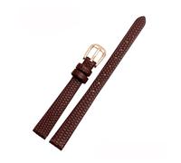 POYNMRE Bracelet en cuir de vache de petite taille compatible avec AJIDOU Time Stamp Fossil Poly Time Watchband Bracelet de montre for femme 8 mm 10 mm 12 mm 14 mm(Brown-rose gold,10mm)
