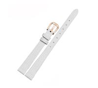 POYNMRE Bracelet en cuir de vache de petite taille compatible avec AJIDOU Time Stamp Fossil Poly Time Watchband Bracelet de montre for femme 8 mm 10 mm 12 mm 14 mm(White-rose gold,14mm)