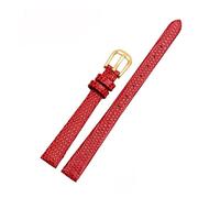POYNMRE Bracelet en cuir de vache de petite taille compatible avec AJIDOU Time Stamp Fossil Poly Time Watchband Bracelet de montre for femme 8 mm 10 mm 12 mm 14 mm(Red-gold,8mm)