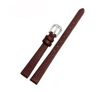 POYNMRE Bracelet en cuir de vache de petite taille compatible avec AJIDOU Time Stamp Fossil Poly Time Watchband Bracelet de montre for femme 8 mm 10 mm 12 mm 14 mm(Brownsilver,16mm)