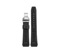 POYNMRE Bracelet en cuir de vache souple de 16 mm compatible avec Casio DW5600 DW-5600 GW-5000 5035 GW-M5610 GW-B5600 DW6900 GA2100 GA-2100 Series Bracelet de montre en cuir de veau(Black-silver B)