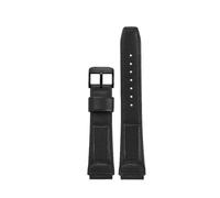 POYNMRE Bracelet en cuir de vache souple de 16 mm compatible avec Casio DW5600 DW-5600 GW-5000 5035 GW-M5610 GW-B5600 DW6900 GA2100 GA-2100 Series Bracelet de montre en cuir de veau(Black-black A)