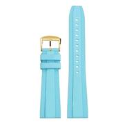 POYNMRE Bracelet universel en caoutchouc fluoré 20 mm 22 compatible avec Breitling Super Ocean Avenger, bracelet de montre sport étanche for homme(Light blue gold,22mm)